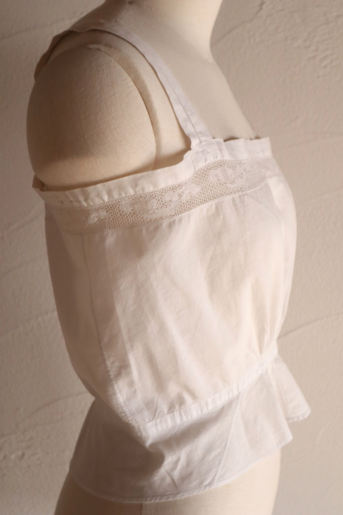 1910s Handmade French Cotton Corset Cover