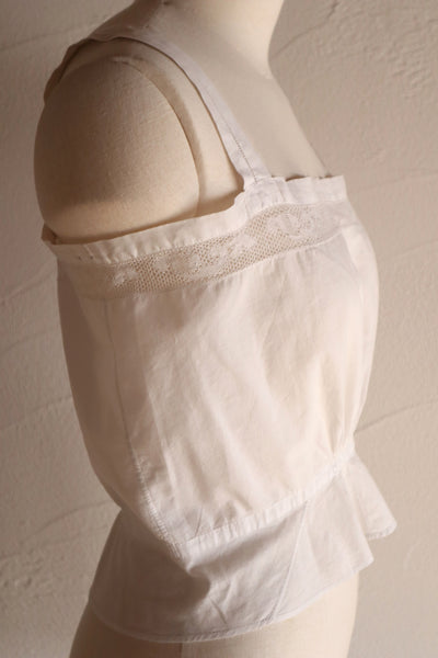 1910s Handmade French Cotton Corset Cover