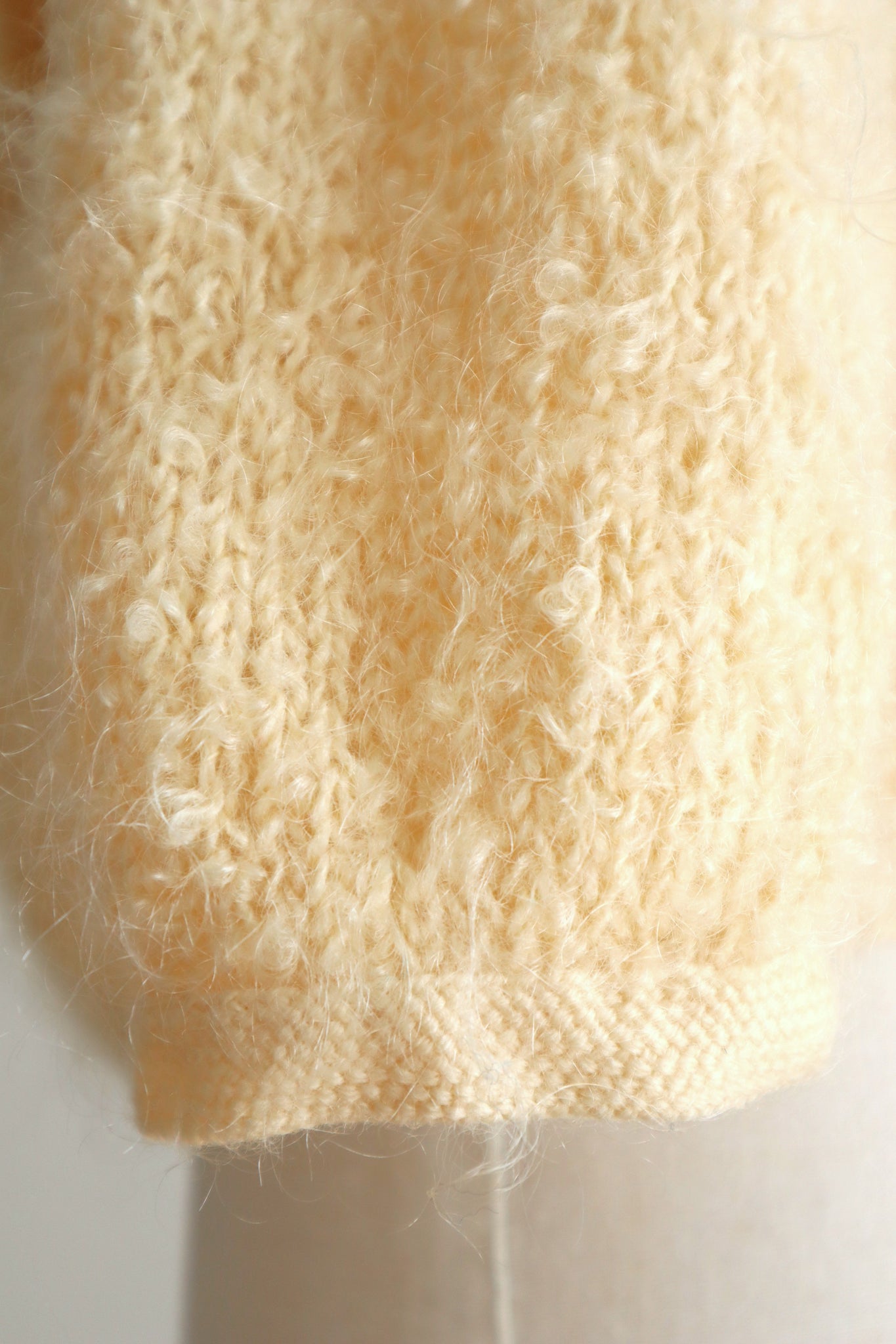 1950s–60s Hand-Knit Mohair Cape-Collar Cardigan
