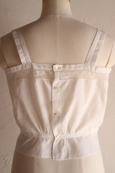 1910s Handmade French Cotton Corset Cover