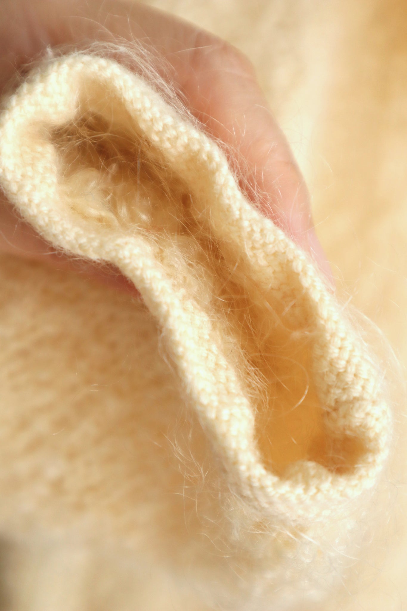1950s–60s Hand-Knit Mohair Cape-Collar Cardigan