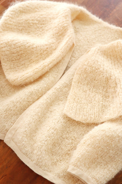 1950s–60s Hand-Knit Mohair Cape-Collar Cardigan