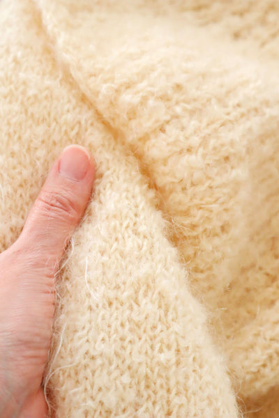1950s–60s Hand-Knit Mohair Cape-Collar Cardigan