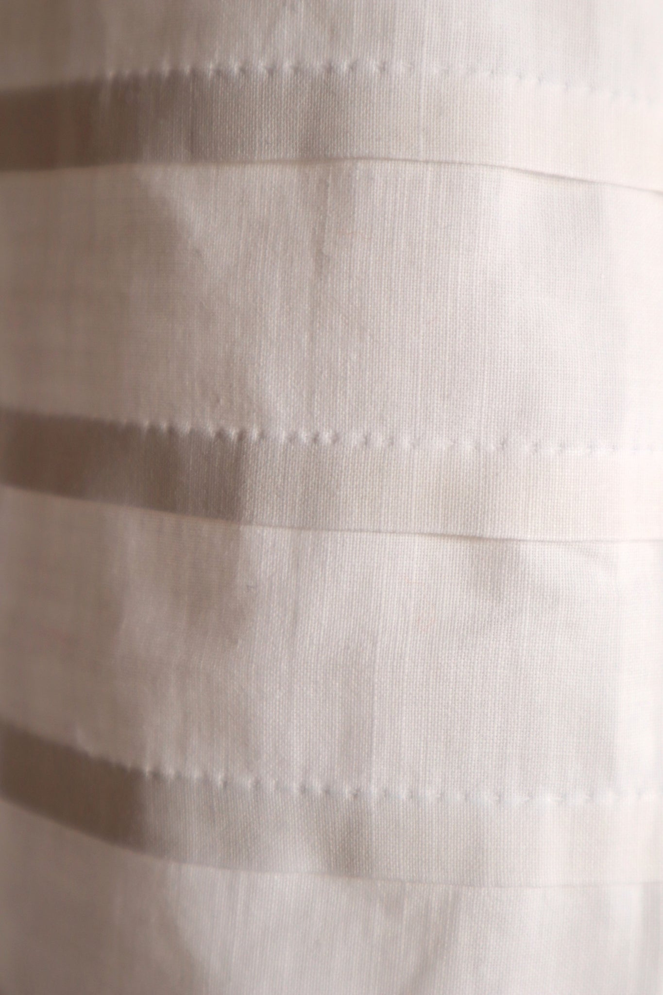 1900s White Cotton Drrawstring Skirt with Hand Cutwork