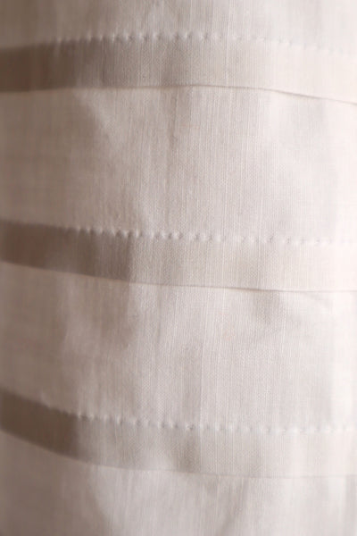 1900s White Cotton Drrawstring Skirt with Hand Cutwork