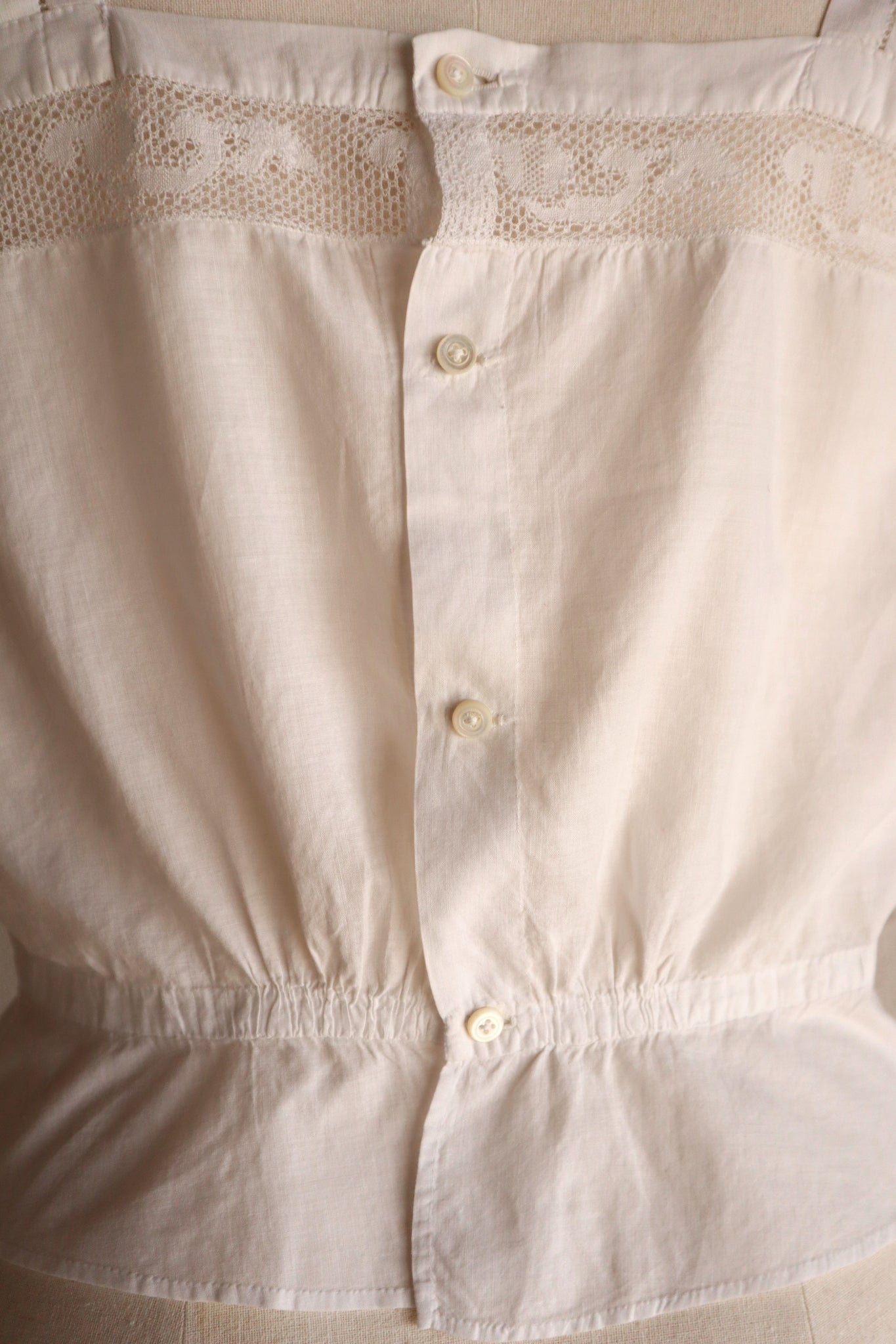 1910s Handmade French Cotton Corset Cover