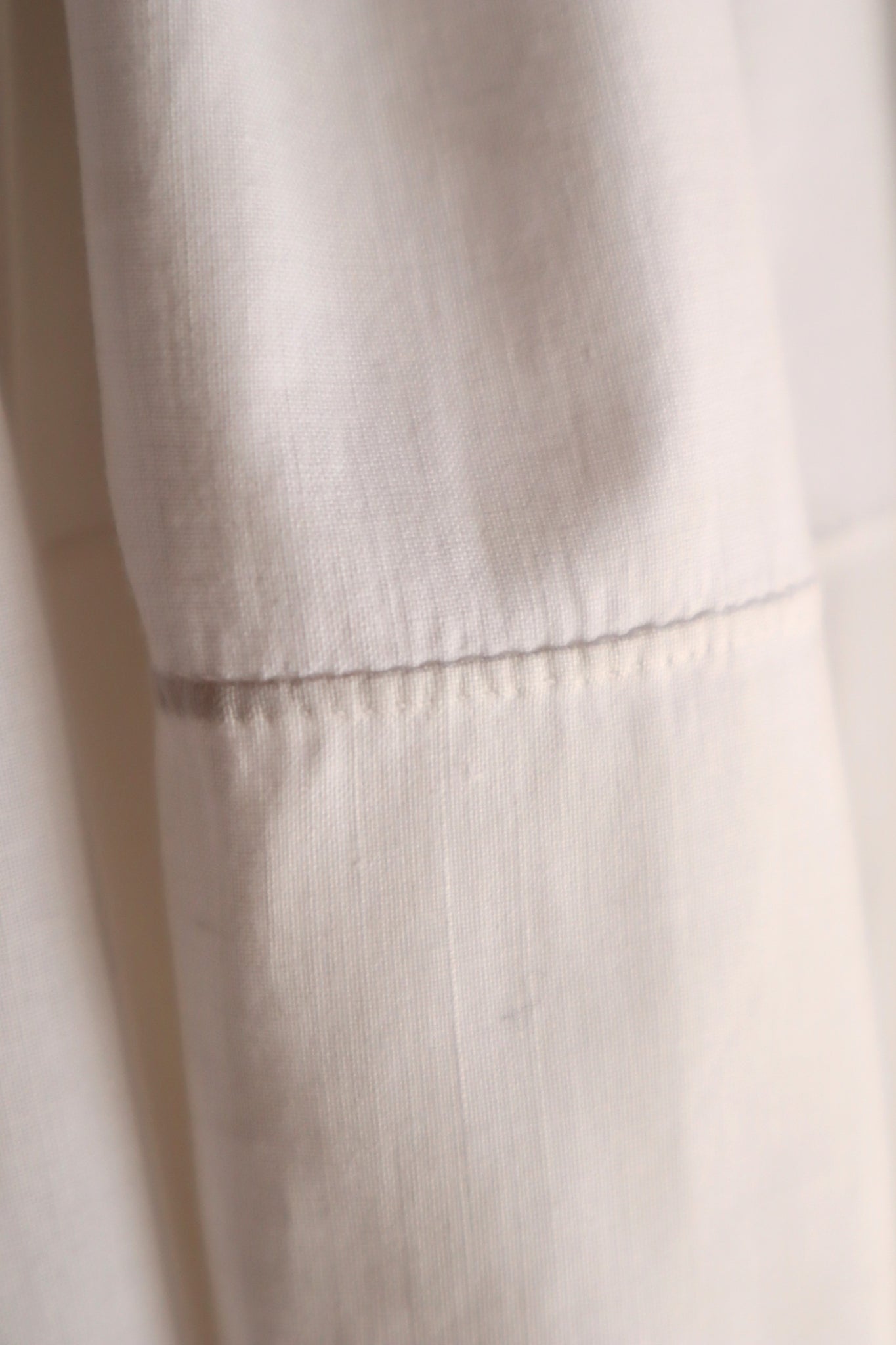 1900s White Cotton Drrawstring Skirt with Hand Cutwork