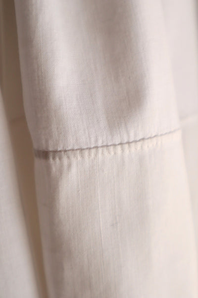 1900s White Cotton Drrawstring Skirt with Hand Cutwork