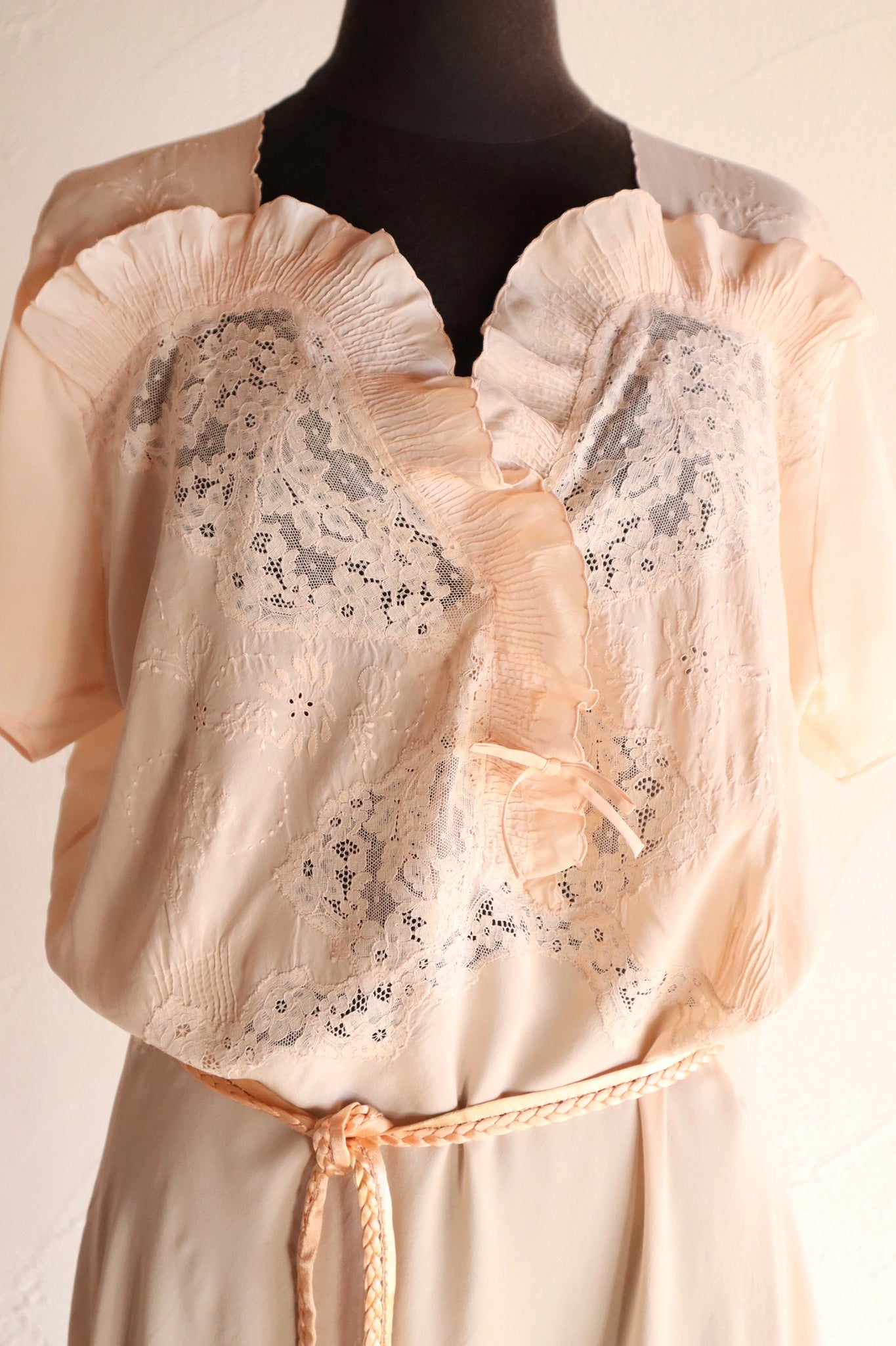 1920s–1930s Swiss Silk Lingerie Dress