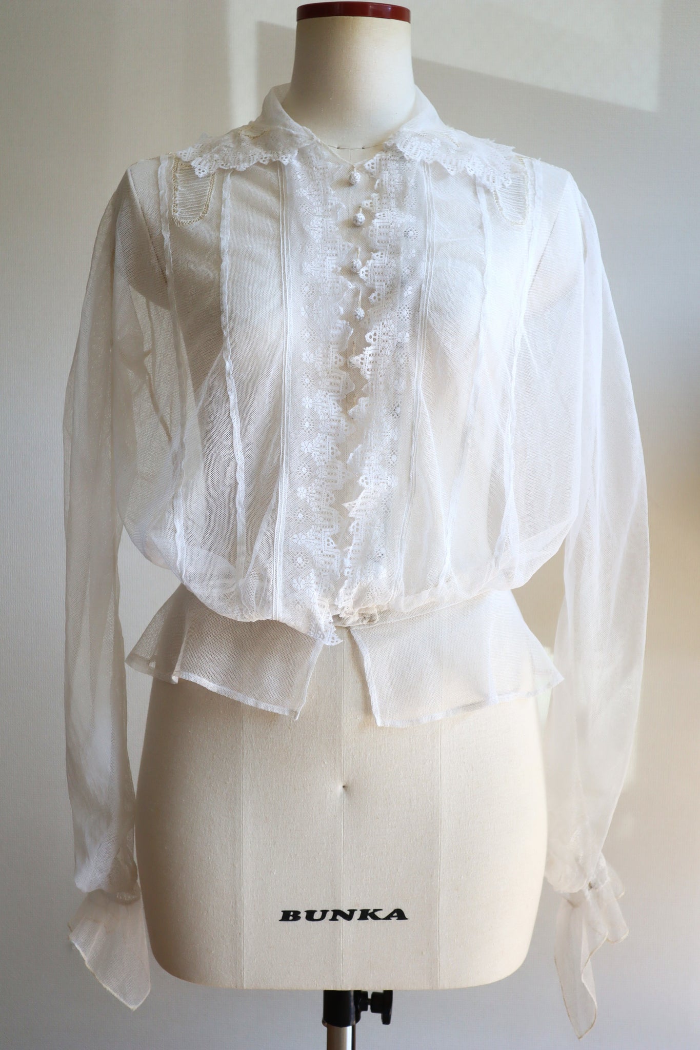 1910s Edwardian Tulle Lace Blouse