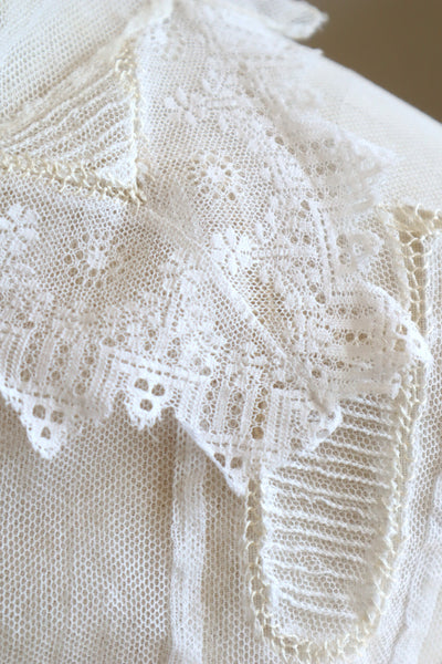 1910s Edwardian Tulle Lace Blouse