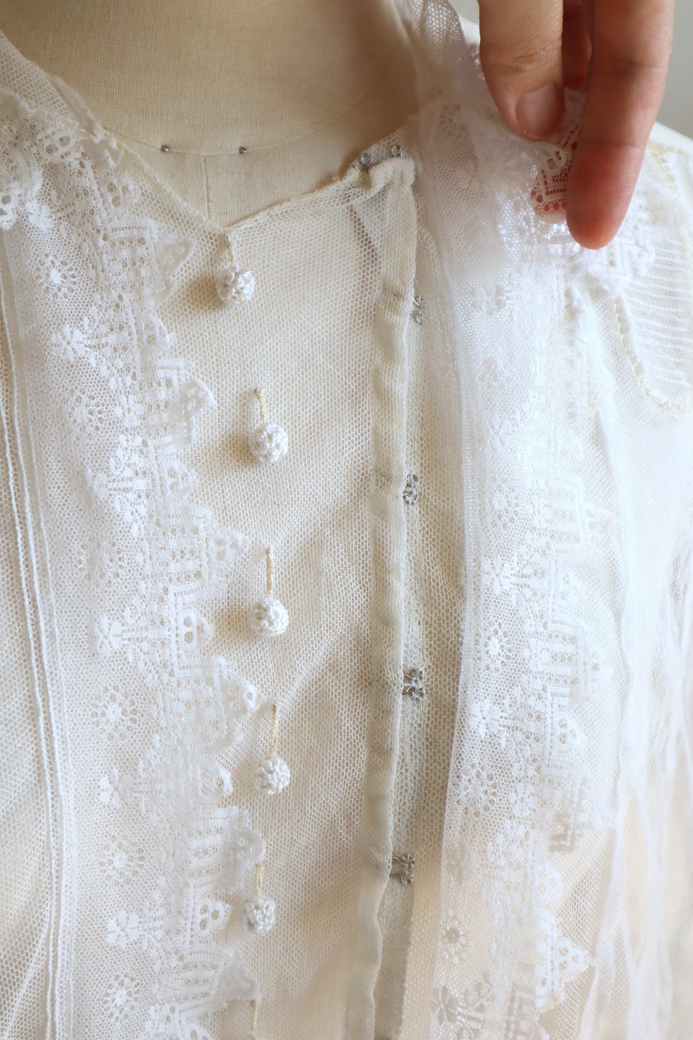 1910s Edwardian Tulle Lace Blouse