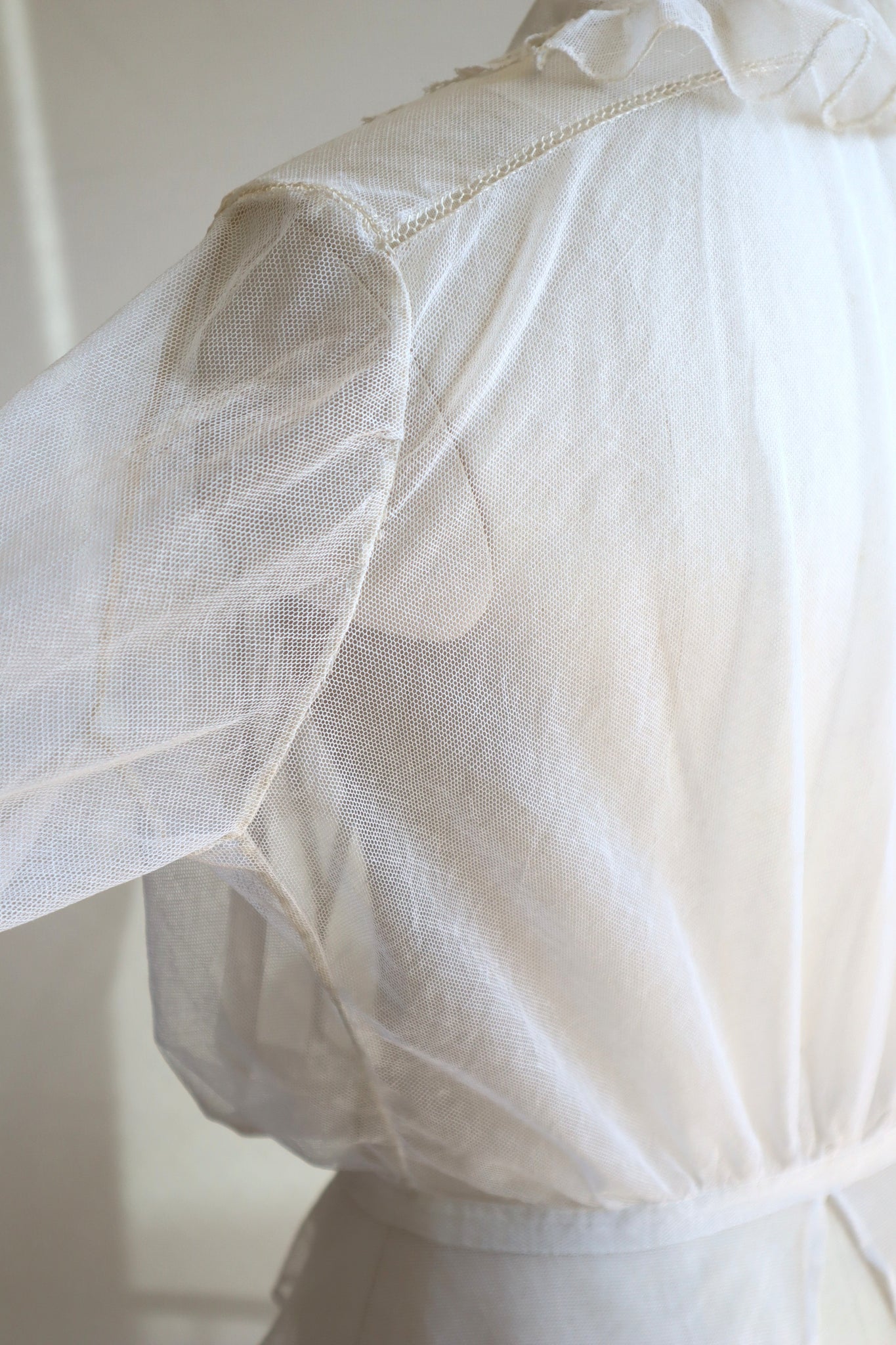 1910s Edwardian Tulle Lace Blouse
