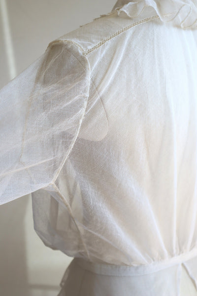 1910s Edwardian Tulle Lace Blouse