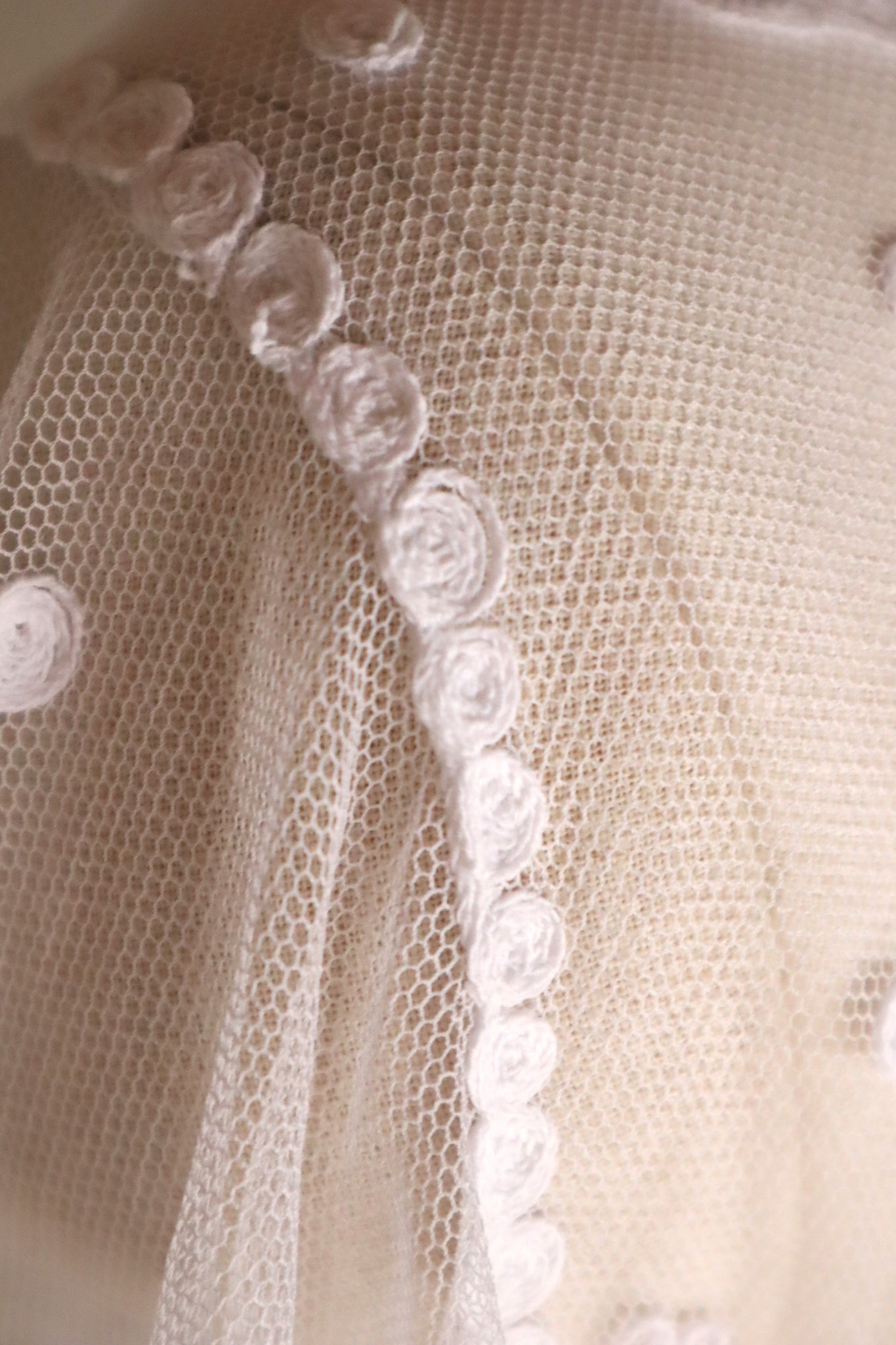 1900s Edwardian English Cotton Tulle Lace Tambour Embroidered Jacket