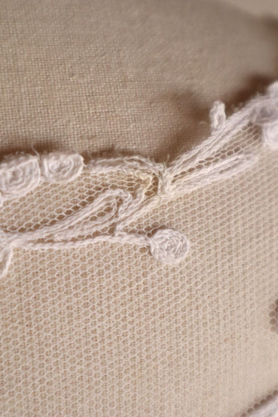 1900s Edwardian English Cotton Tulle Lace Tambour Embroidered Jacket