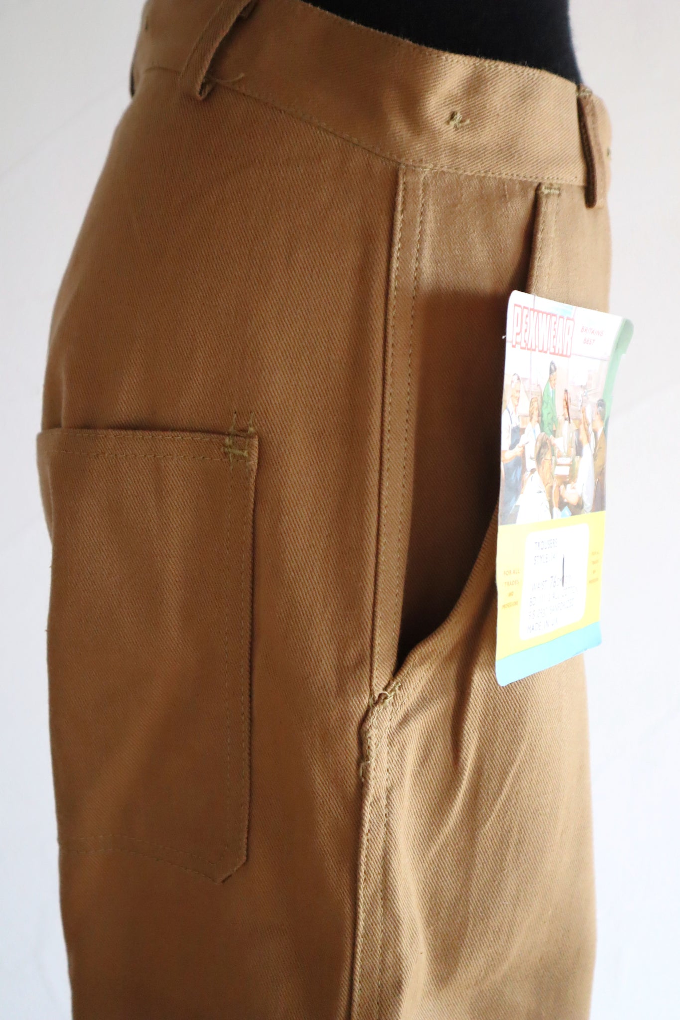 1960s British Deadstock Cotton Work Trousers “Pexwear” Made in U.K