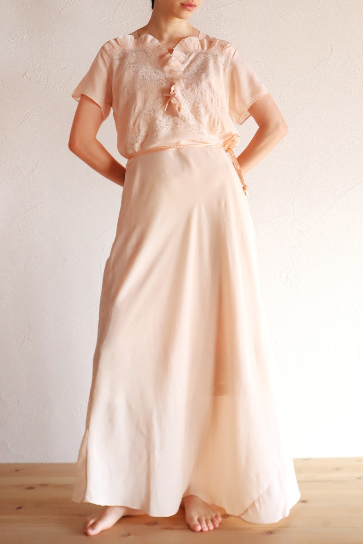 1920s–1930s Swiss Silk Lingerie Dress