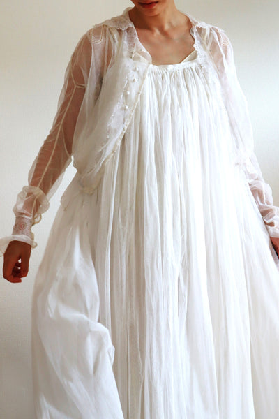 1910s Edwardian Tulle Lace Blouse