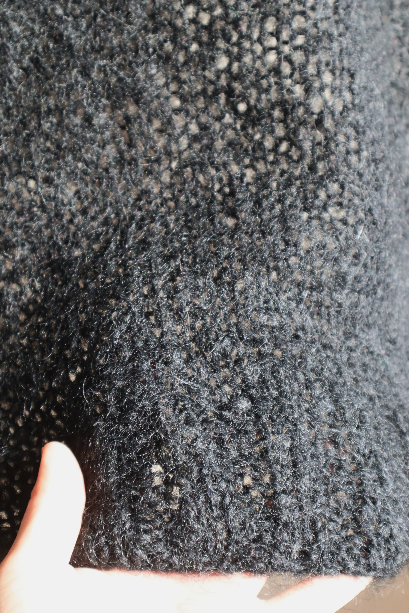80s Hand Knit Black Mohair Sweater