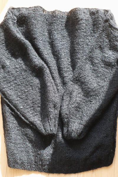 80s Hand Knit Black Mohair Sweater