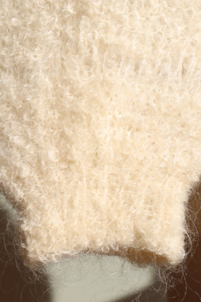 80s Hand Knit Off White Mohair Sweater