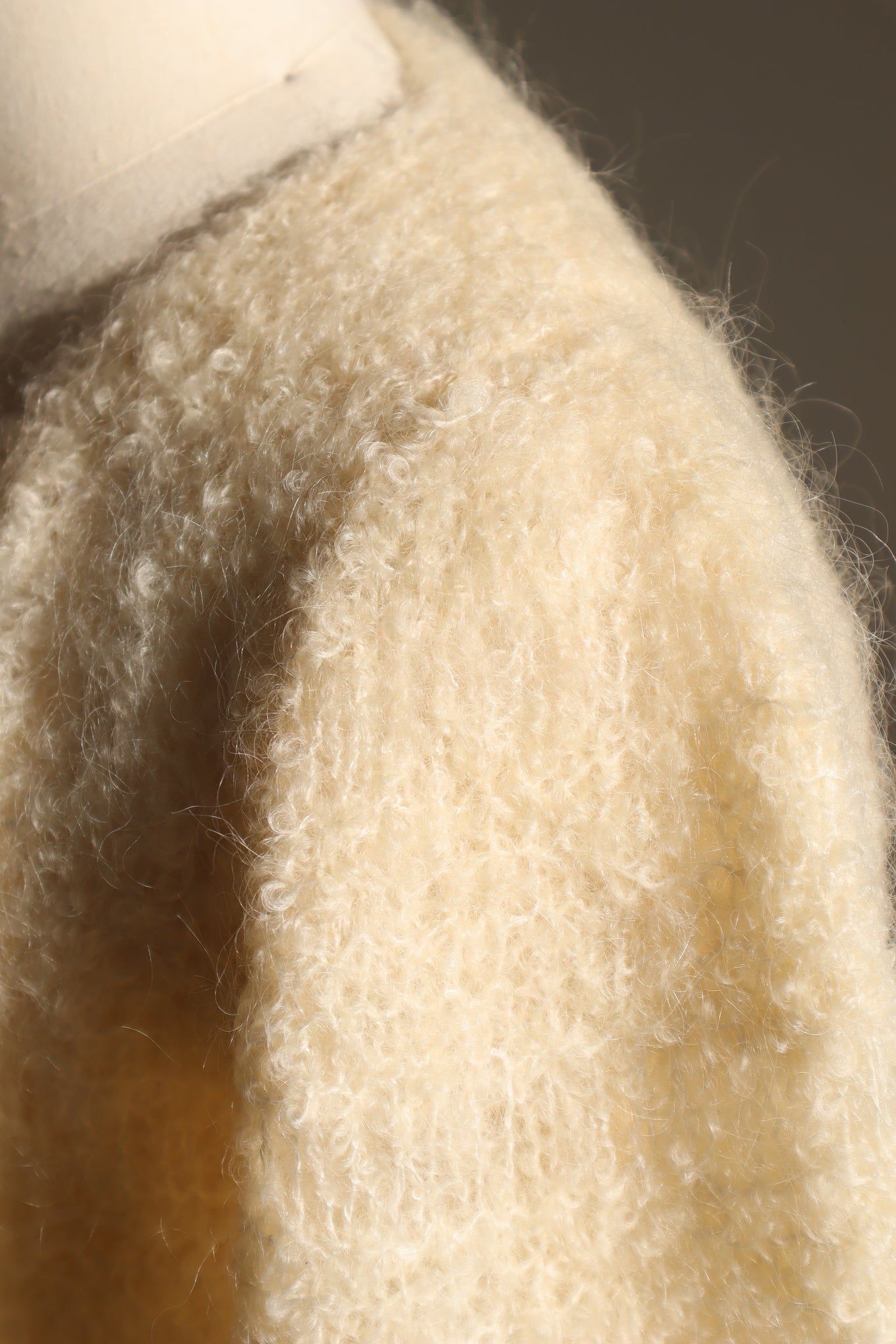 80s Hand Knit Off White Mohair Sweater