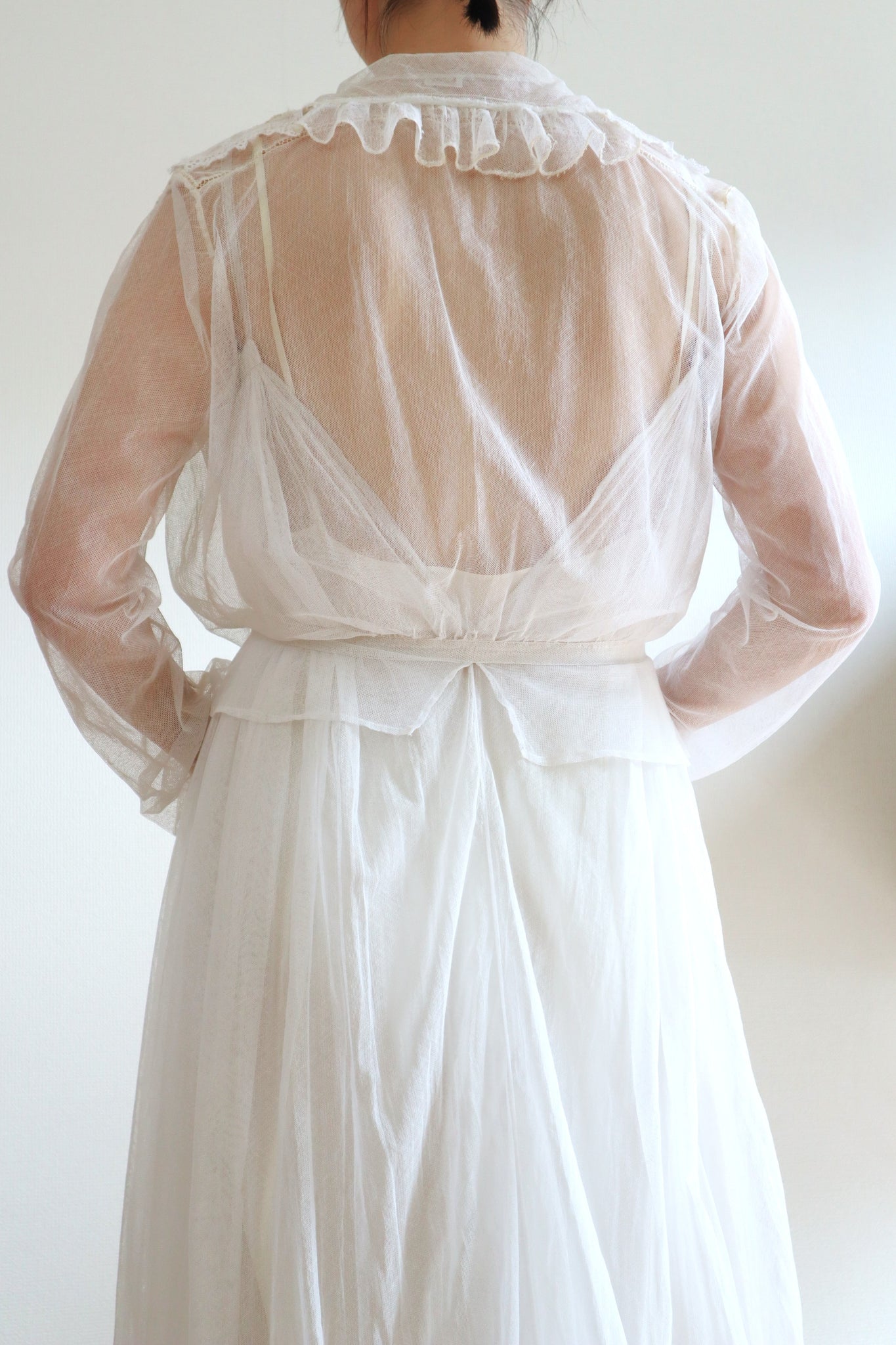 1910s Edwardian Tulle Lace Blouse