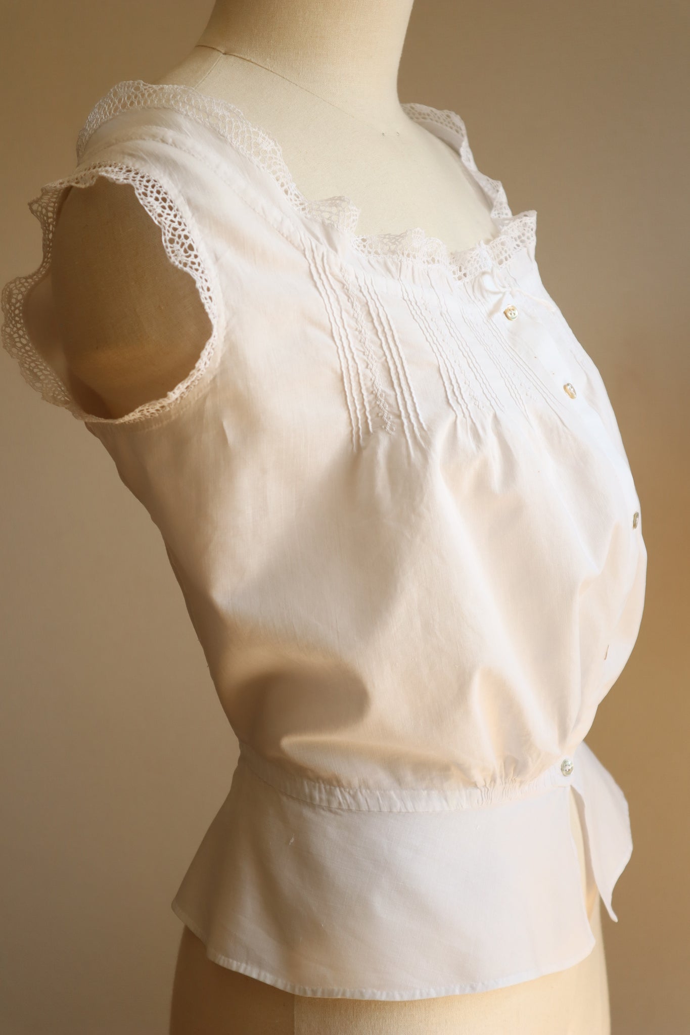 1910s Hand Sewn Corset Cover