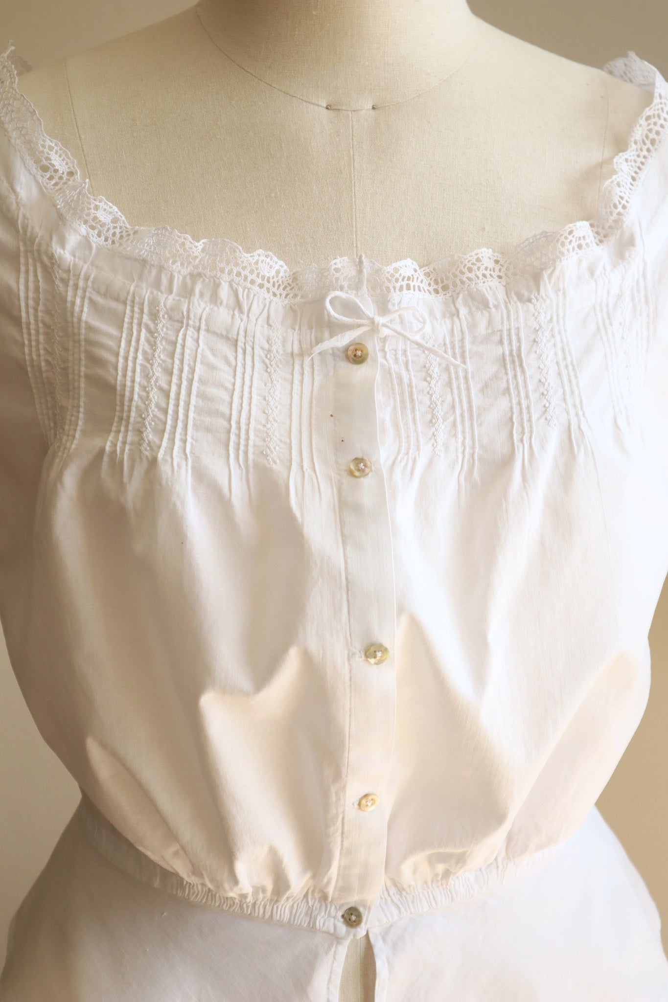 1910s Hand Sewn Corset Cover
