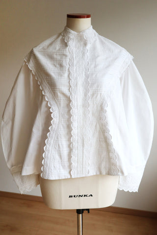 1900s Grape Wheat Embroidery Cotton Blouse