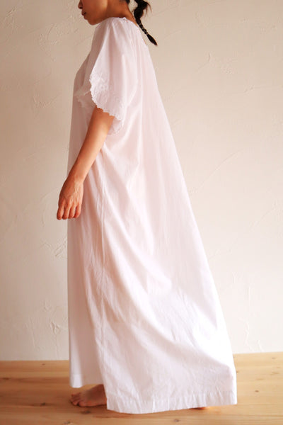 1920s–1930s Handmade French Cotton Nightdress with Hand Embroidery