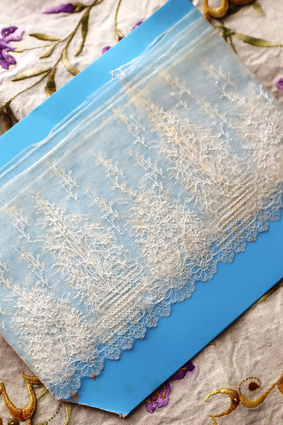 Late 19th Century Machine-Embroidered Net Lace Border (313cm)