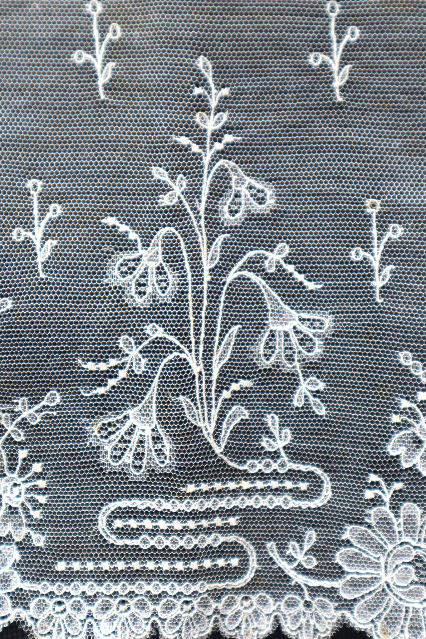 Late 19th Century Machine-Embroidered Net Lace Border (313cm)