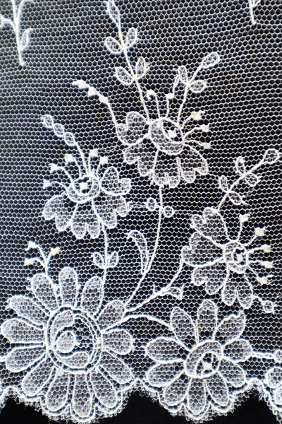 Late 19th Century Machine-Embroidered Net Lace Border (313cm)