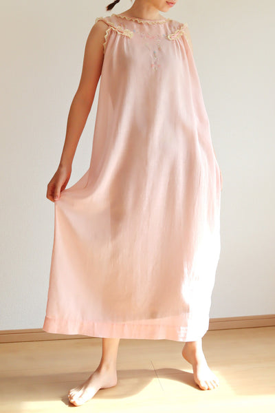 1920s~1930s Pale Pink Cotton Dress