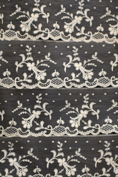 1910s–1920s French Bobbinet Tulle Lace Trim (370cm)