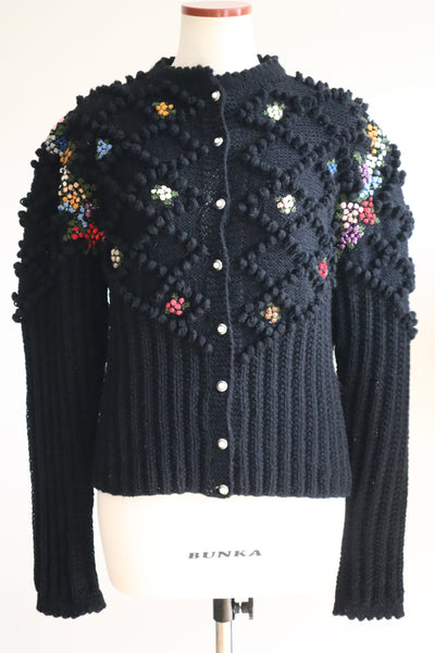 80s Black Austrian Cardigan