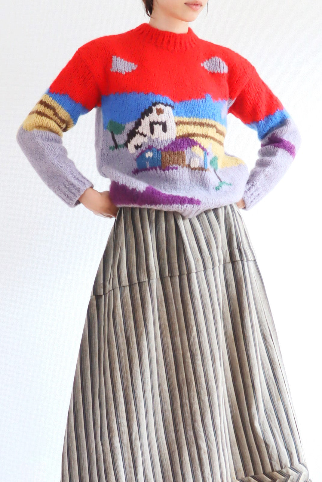 80s Hand Knit Chunky Soft Wool Sweater