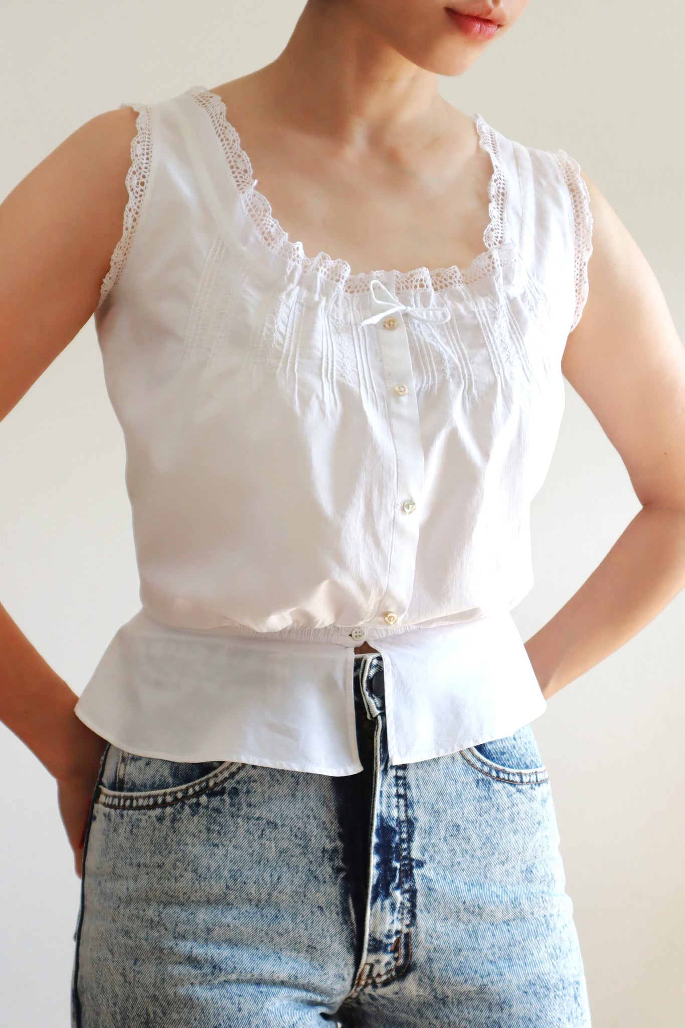 1910s Hand Sewn Corset Cover