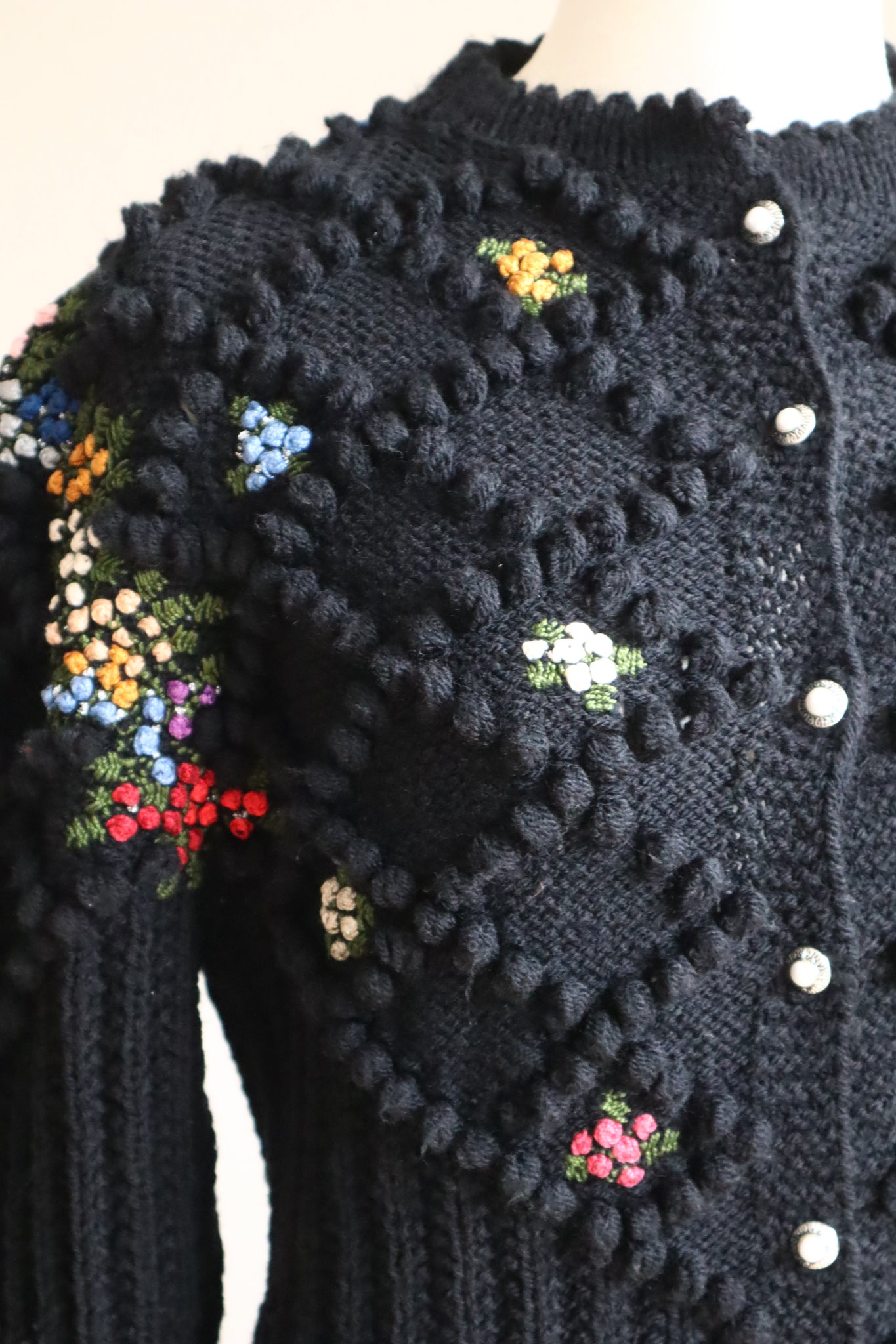 80s Black Austrian Cardigan