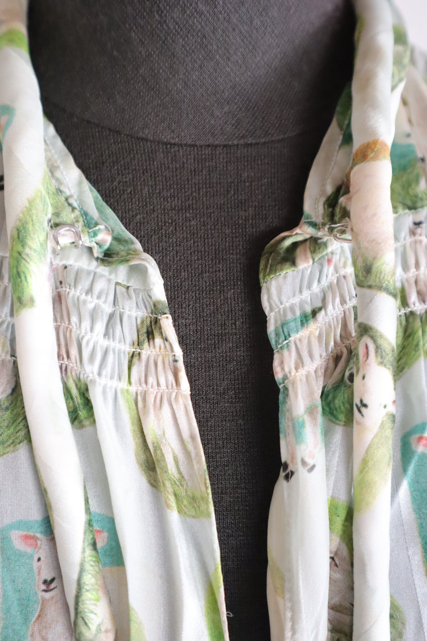 CARVEN Agneau Lamb Print Silk Maxi Dress
