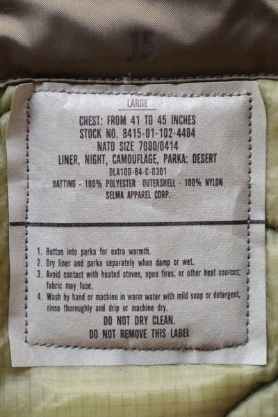 1980s U.S. Military DNC Parka Liner