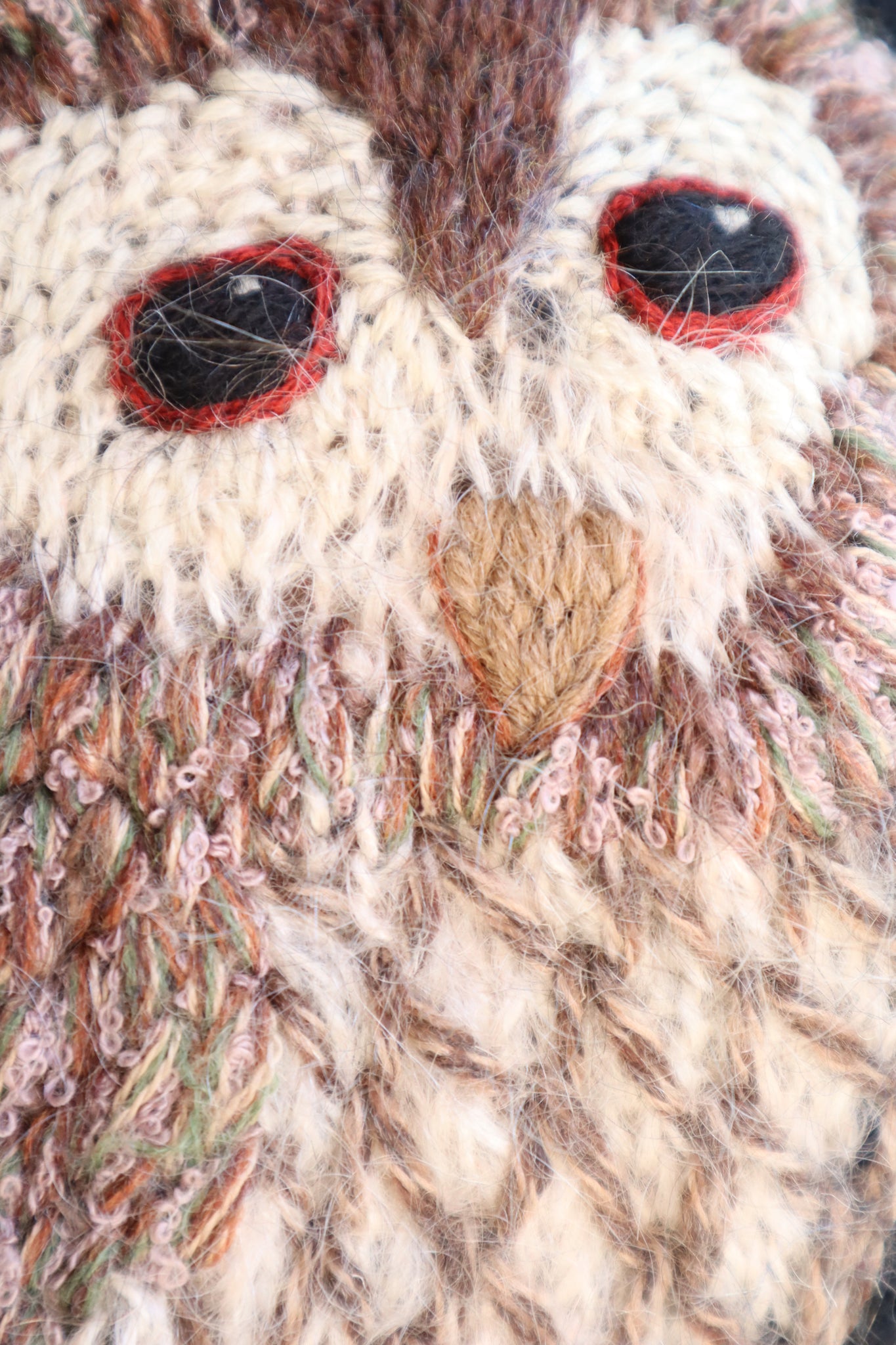 80s Hand Knit Owl Mohair Sweater