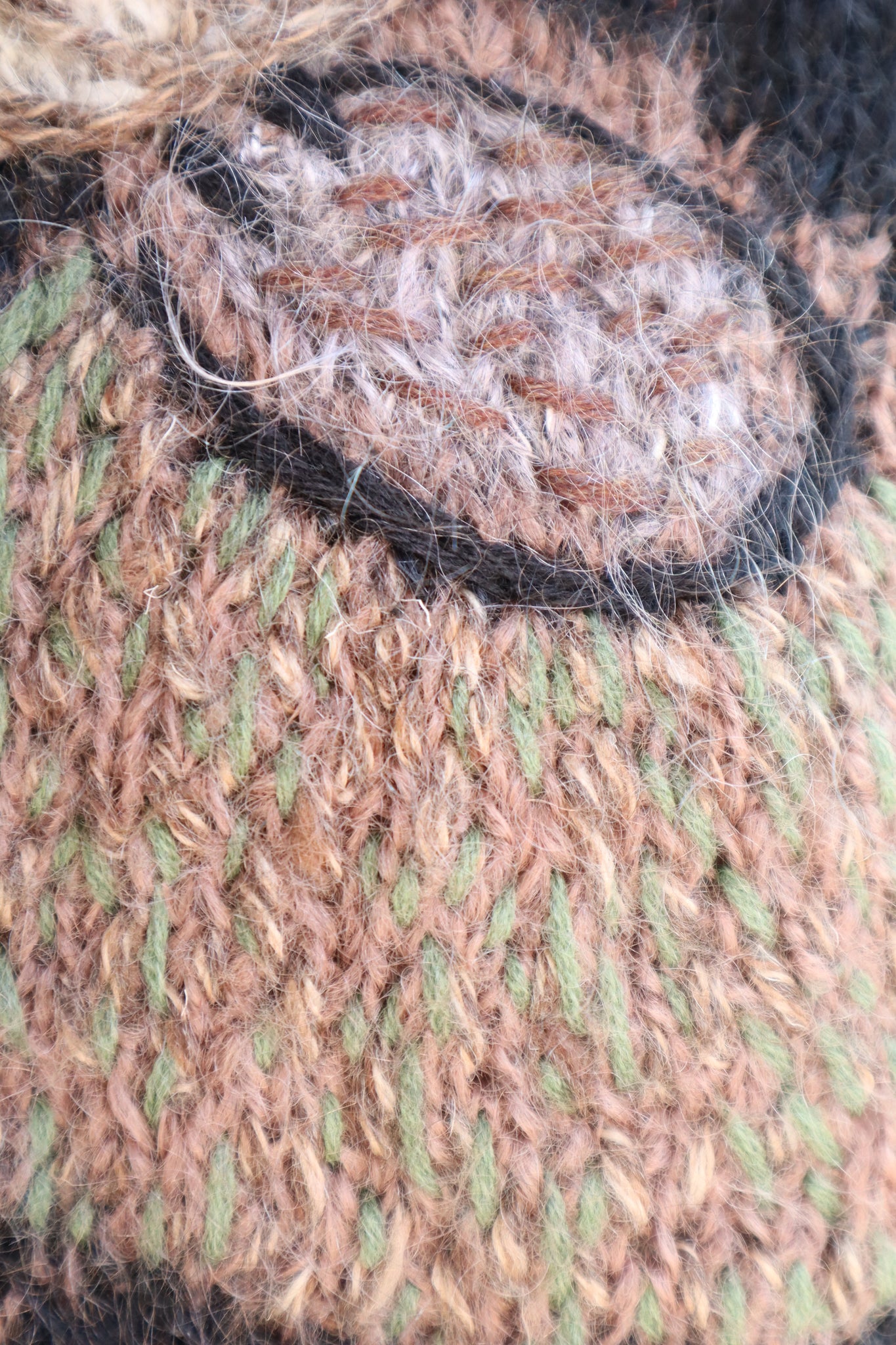 80s Hand Knit Owl Mohair Sweater