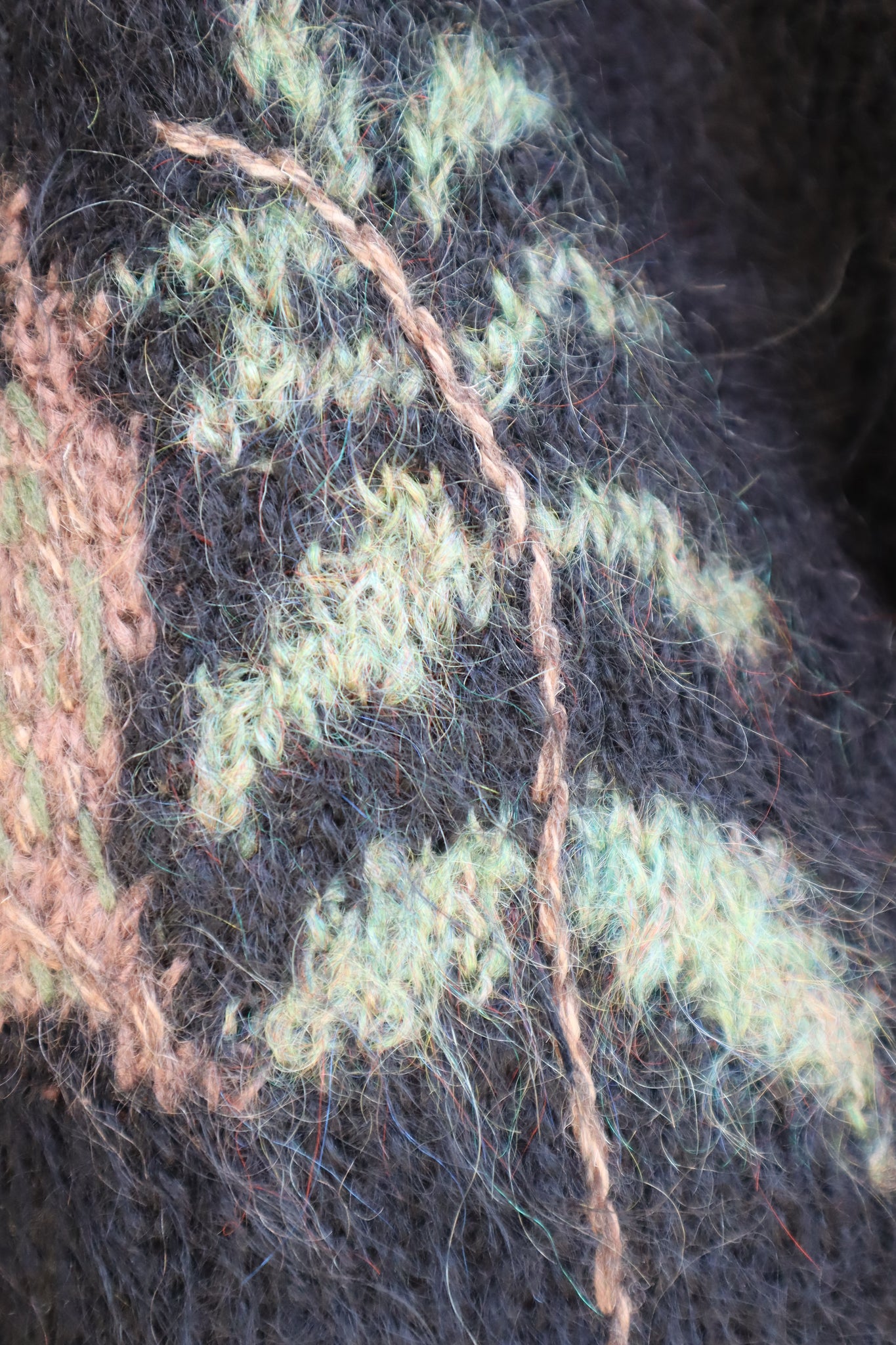 80s Hand Knit Owl Mohair Sweater