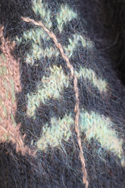 80s Hand Knit Owl Mohair Sweater