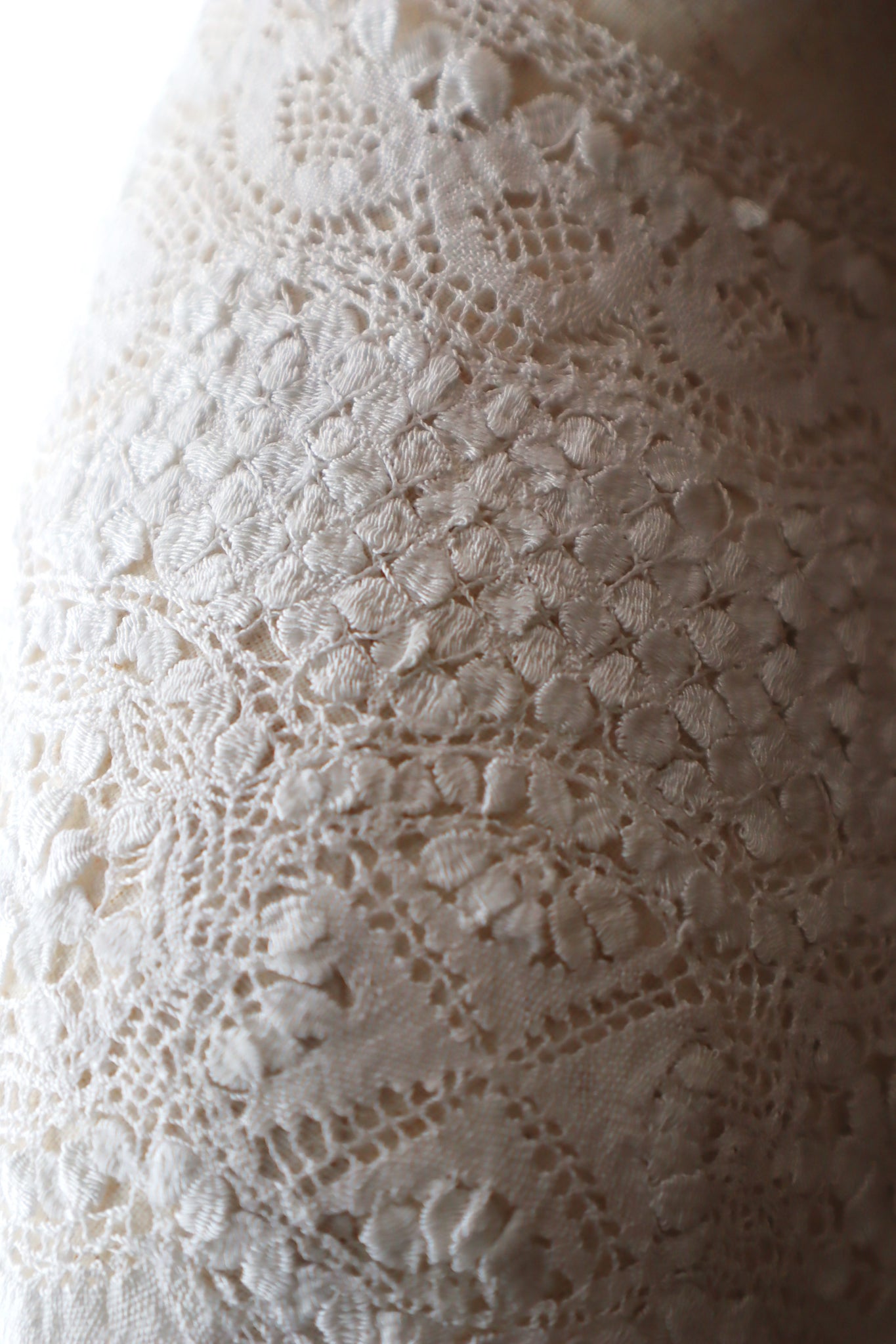 1900s Hand Crochet Lace Cotton Skirt