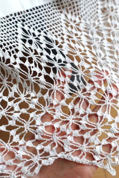 1900s Hand Crochet Lace Cotton Skirt