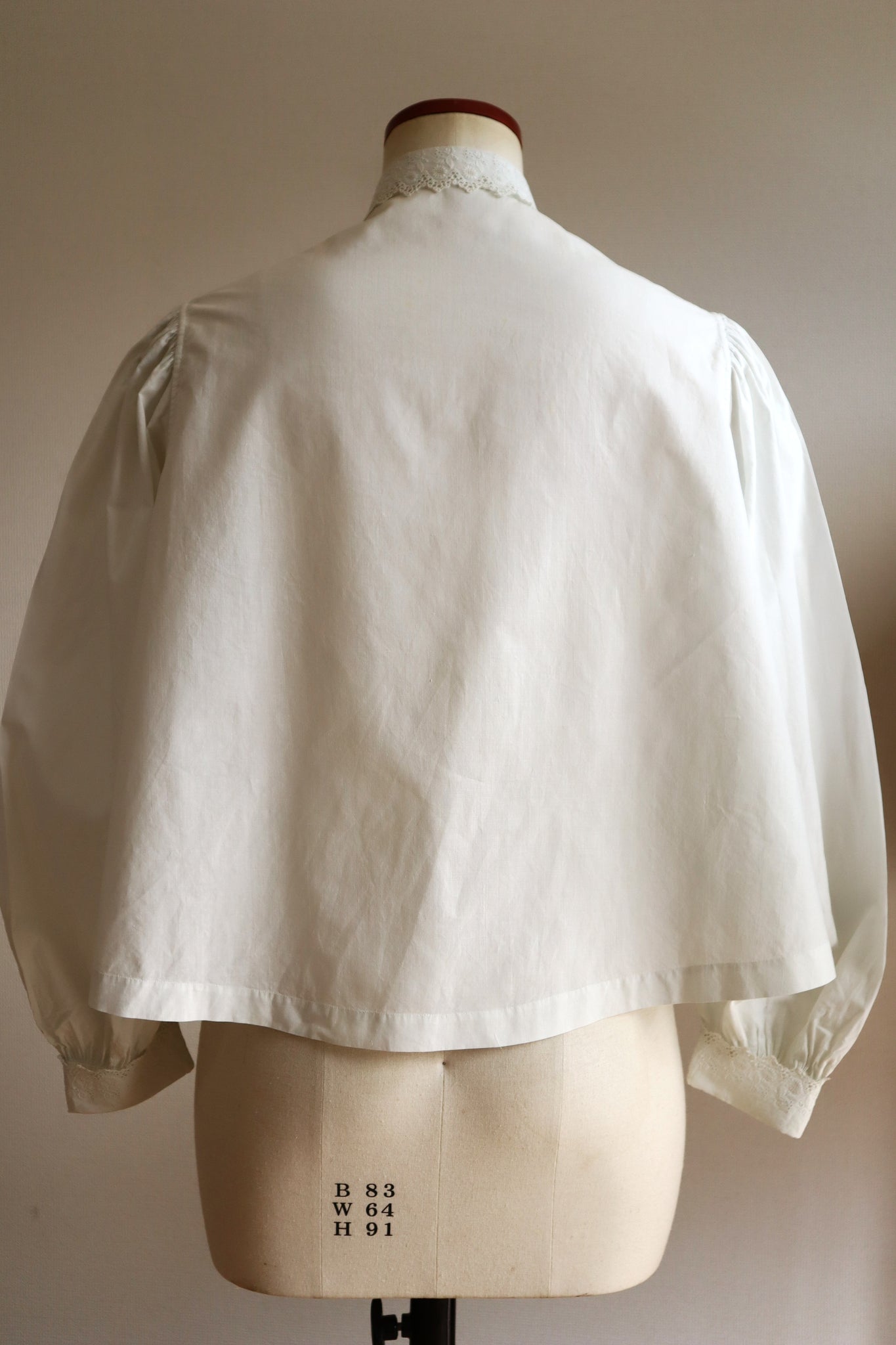 1900s Hand Embroidered Whitework Cotton Blouse with Monogram
